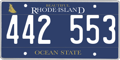 RI license plate 442553