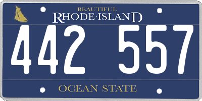 RI license plate 442557