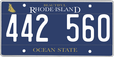 RI license plate 442560