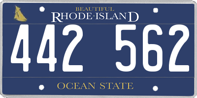 RI license plate 442562