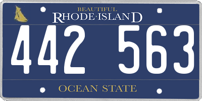 RI license plate 442563