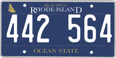 RI license plate 442564