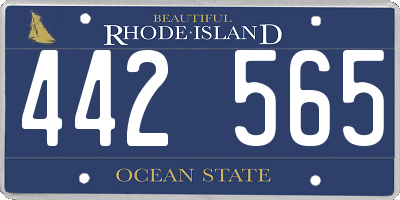 RI license plate 442565