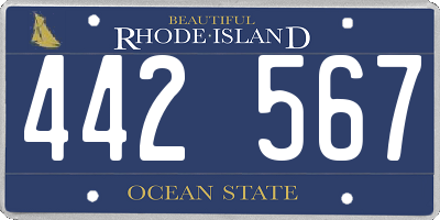 RI license plate 442567