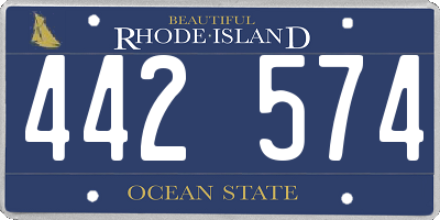 RI license plate 442574