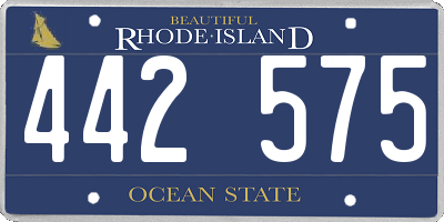 RI license plate 442575