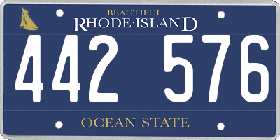 RI license plate 442576