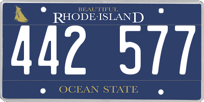 RI license plate 442577