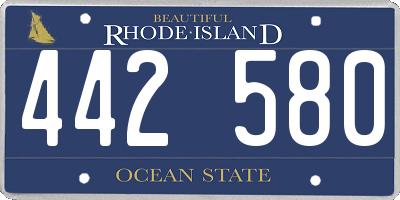 RI license plate 442580