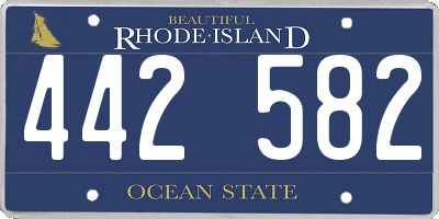RI license plate 442582