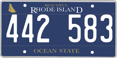 RI license plate 442583
