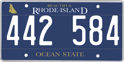 RI license plate 442584