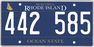 RI license plate 442585