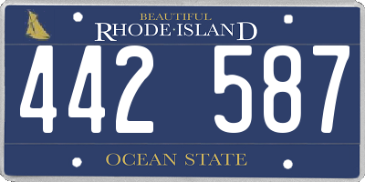 RI license plate 442587
