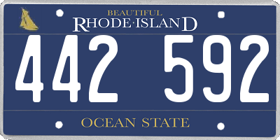 RI license plate 442592