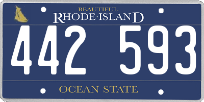 RI license plate 442593