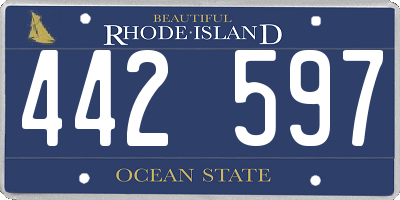 RI license plate 442597