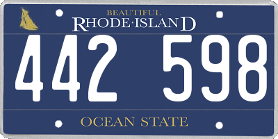 RI license plate 442598