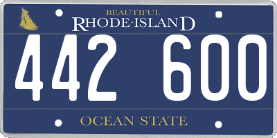 RI license plate 442600