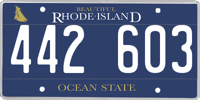 RI license plate 442603