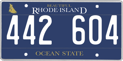 RI license plate 442604
