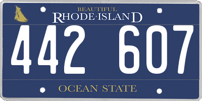 RI license plate 442607