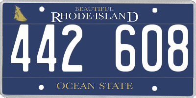 RI license plate 442608