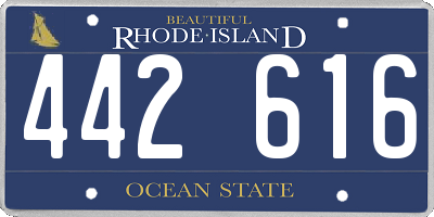 RI license plate 442616