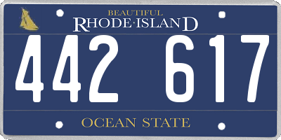 RI license plate 442617
