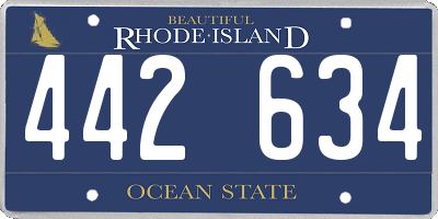 RI license plate 442634