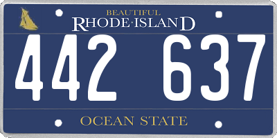 RI license plate 442637