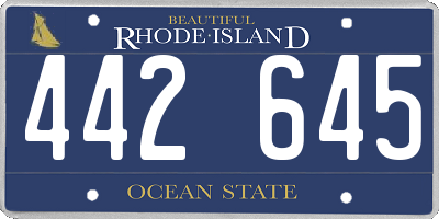 RI license plate 442645