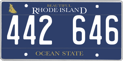 RI license plate 442646