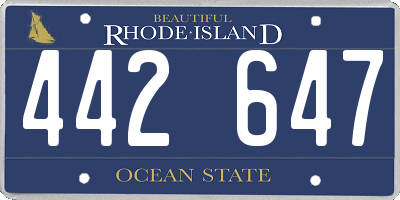 RI license plate 442647