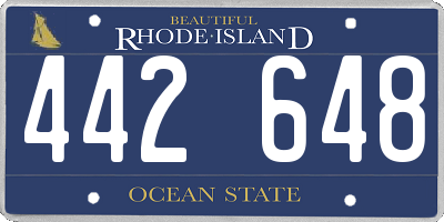 RI license plate 442648