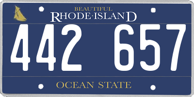 RI license plate 442657