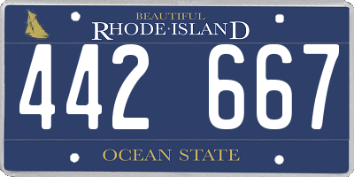RI license plate 442667