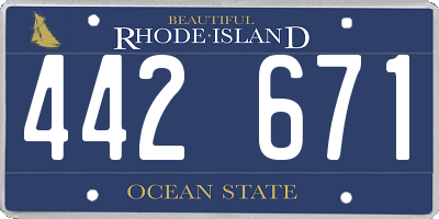 RI license plate 442671