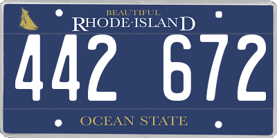 RI license plate 442672
