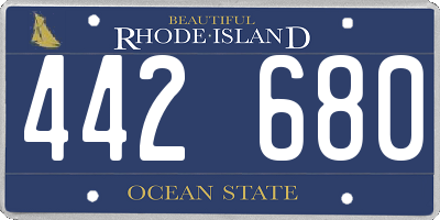 RI license plate 442680