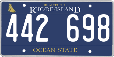RI license plate 442698