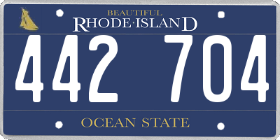 RI license plate 442704