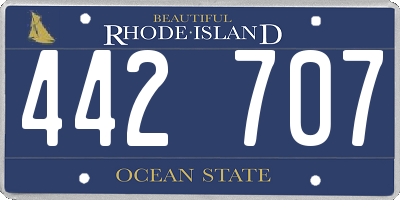 RI license plate 442707