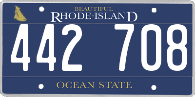 RI license plate 442708