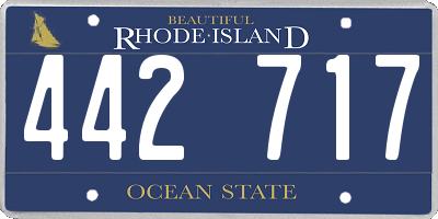 RI license plate 442717