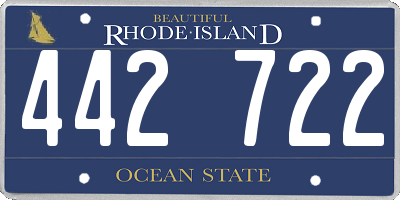 RI license plate 442722
