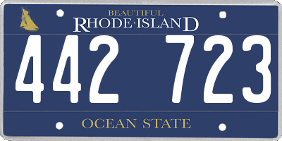 RI license plate 442723
