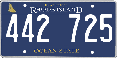 RI license plate 442725