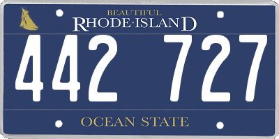 RI license plate 442727