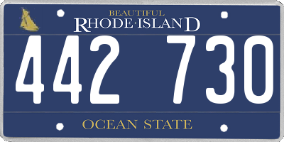 RI license plate 442730